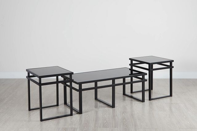 Brody Black Glass 3 Pack Tables