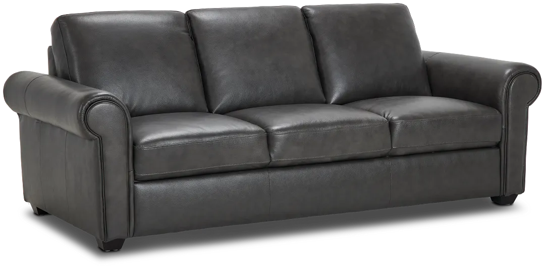Lincoln Dark Gray Lthr/vinyl Sofa