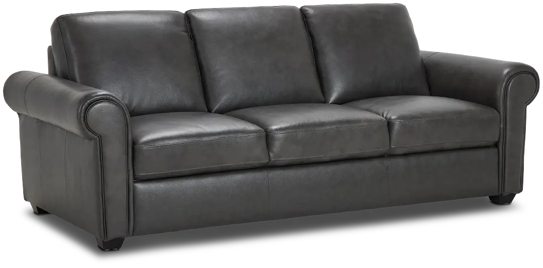 Lincoln Dark Gray Lthr/vinyl Sofa Lincoln Dark Gray Lthr/vinyl Sofa