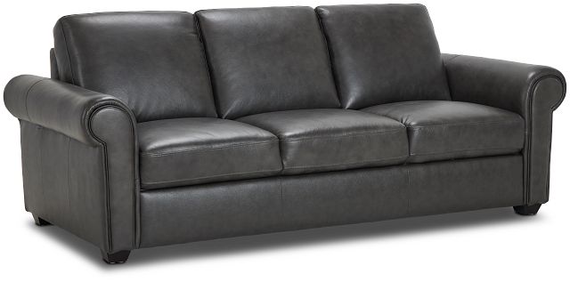 Lincoln Dark Gray Lthr/vinyl Sofa