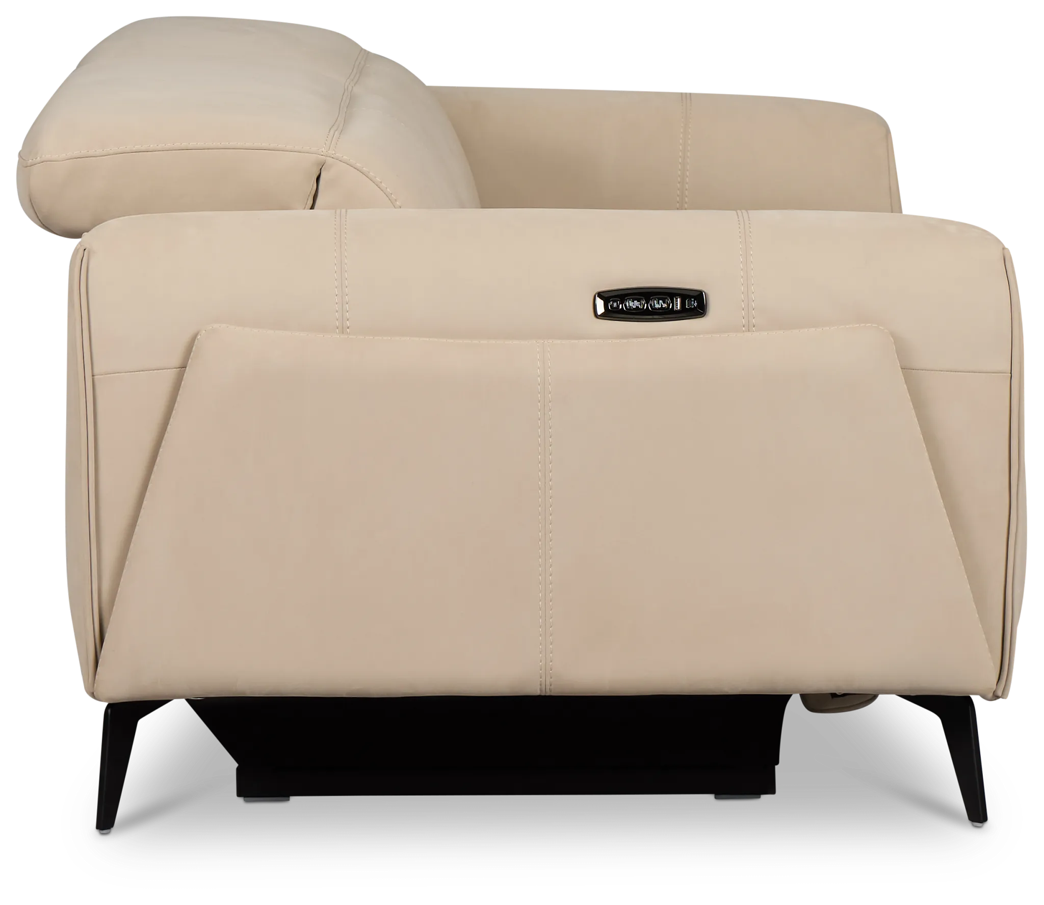 Reyna Beige Micro Power Reclining Loveseat