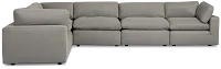 Grant Light Gray Fabric 6-piece Modular Sectional