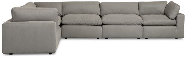 Grant Light Gray Fabric 6-piece Modular Sectional