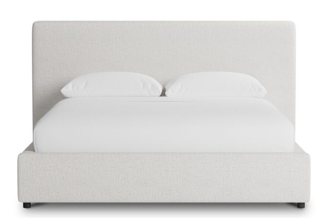 Grayton Linen Light Beige 44" Upholstered Platform Bed