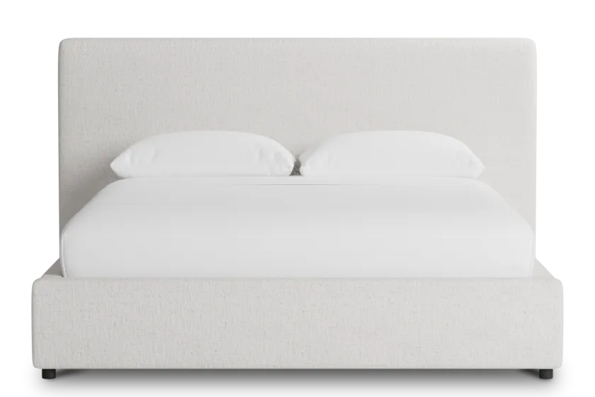 Grayton Linen Light Beige 44" Upholstered Platform Bed