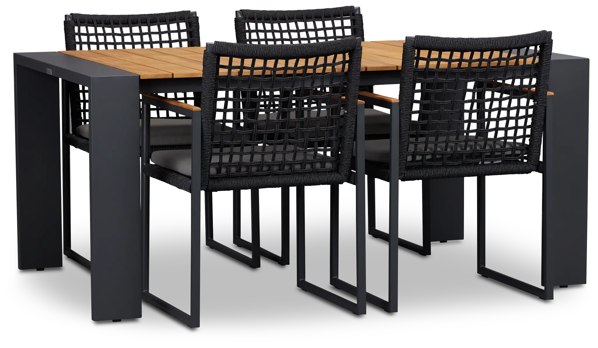 Sunrise Teak 65" Rectangular Table & 4 Teak Arm Chairs Sunrise Teak 65" Rectangular Table & 4 Teak Arm Chairs