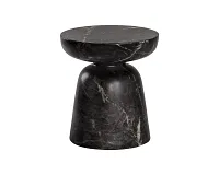 Briar Black Marble Round End Table