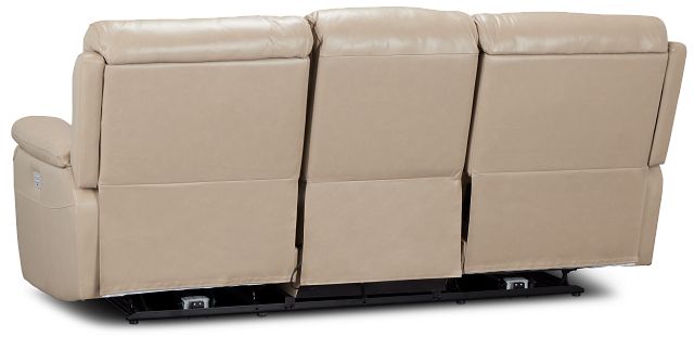 Graham Light Beige Lthr/vinyl Power Reclining Sofa