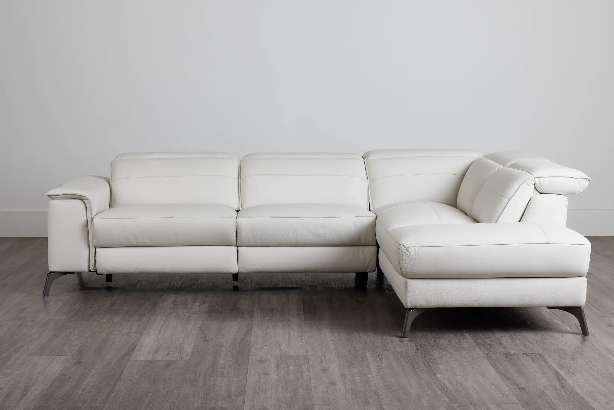 Pearson White Leather Right Bumper Sectional Pearson White Leather Right Bumper Sectional