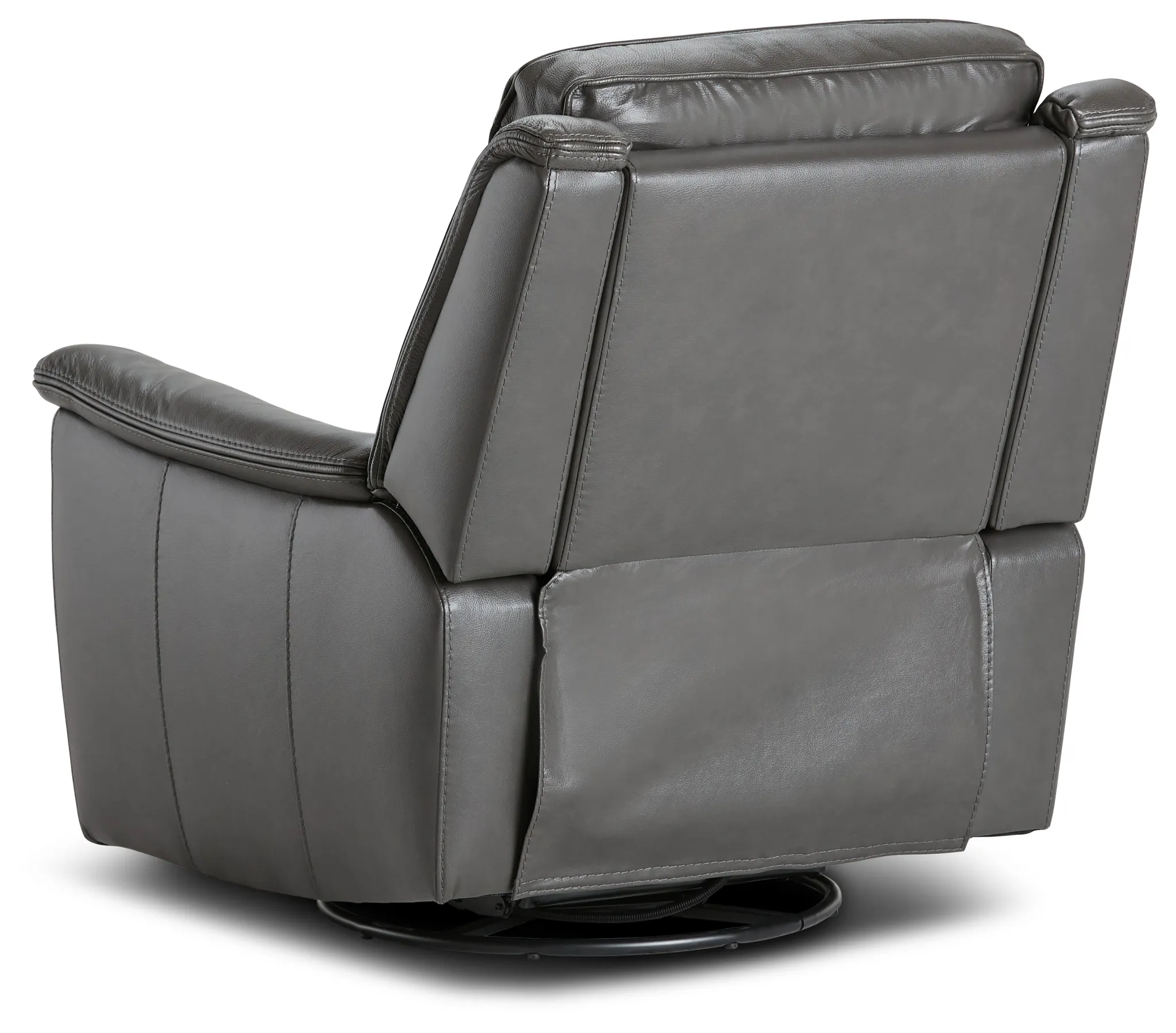 Aiden Dark Gray Leather Power Glider Recliner With Power Headrest