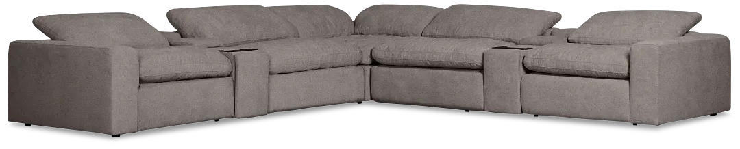 Drift Dark Gray Fabric Large Triple Power Reclining Two-arm Sectional