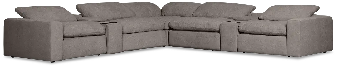 Drift Dark Gray Fabric Large Triple Power Reclining Two-arm Sectional Drift Dark Gray Fabric Large Triple Power Reclining Two-arm Sectional