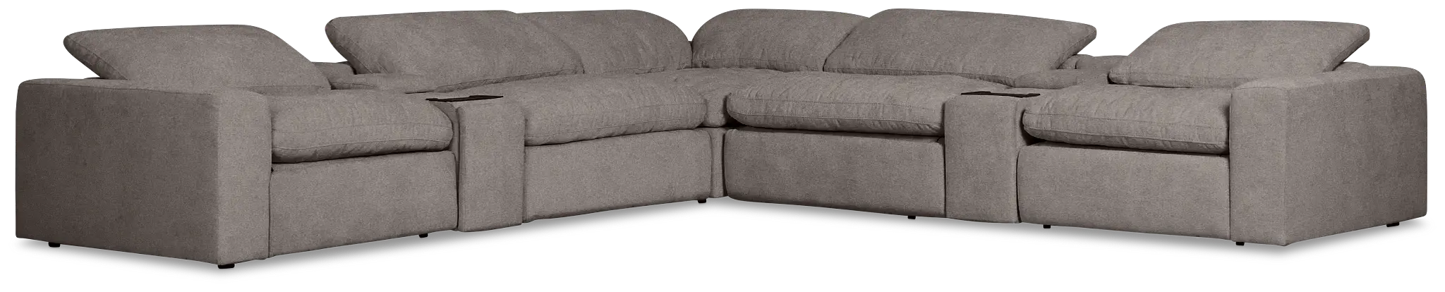 Drift Dark Gray Fabric Large Triple Power Reclining Two-arm Sectional Drift Dark Gray Fabric Large Triple Power Reclining Two-arm Sectional