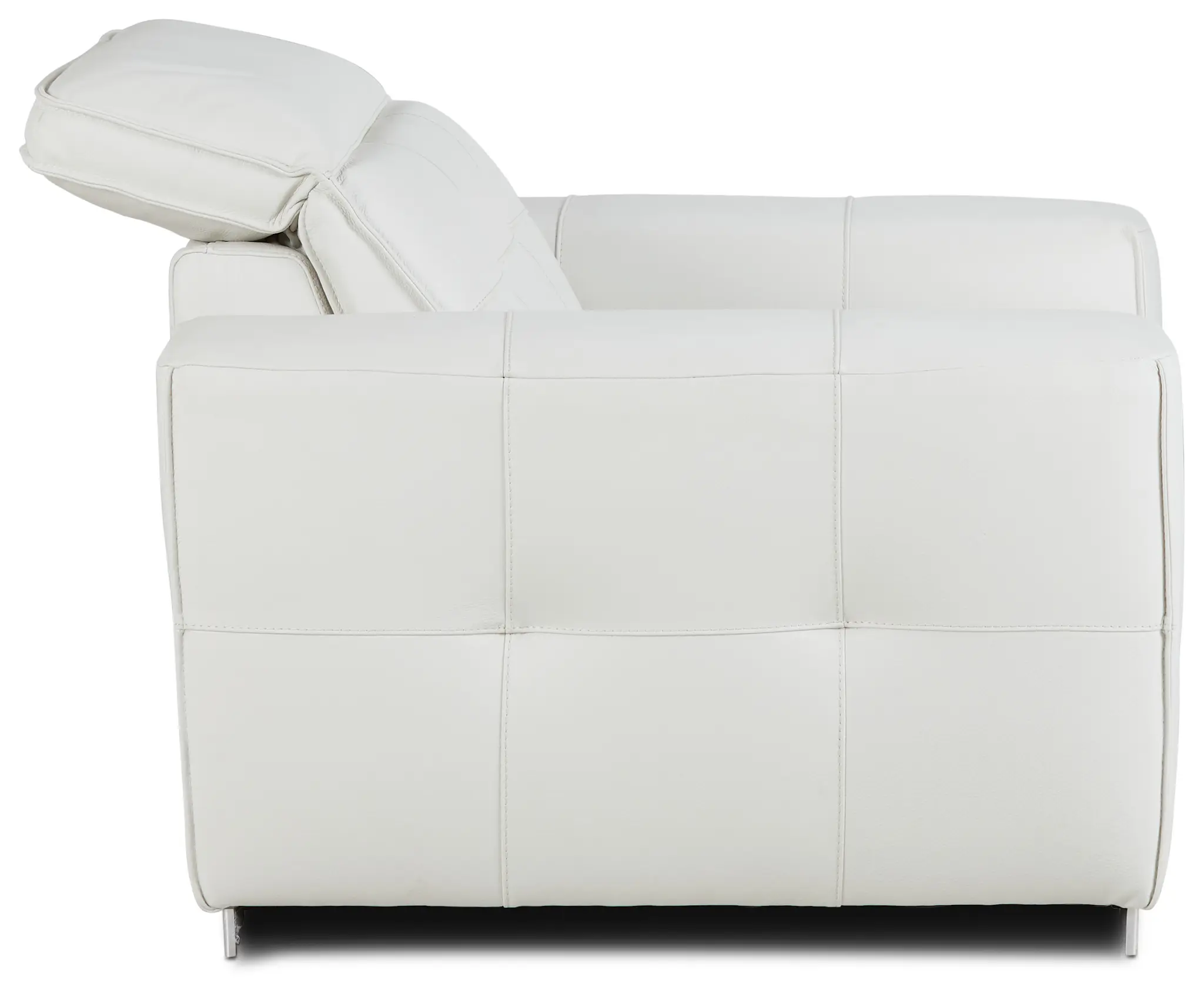 Reva White Leather Power Recliner With Power Headrest Reva White Leather Power Recliner With Power Headrest