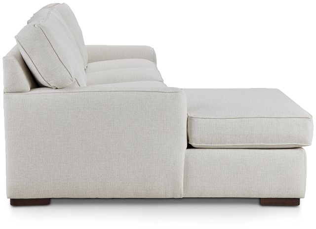 Austin White Fabric Small Left Chaise Sectional