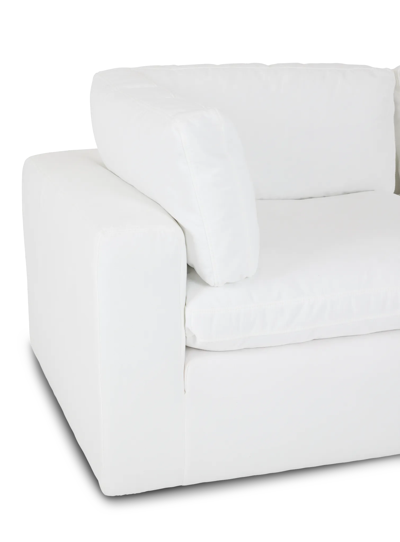 Grant White Fabric 2-piece Modular Sofa