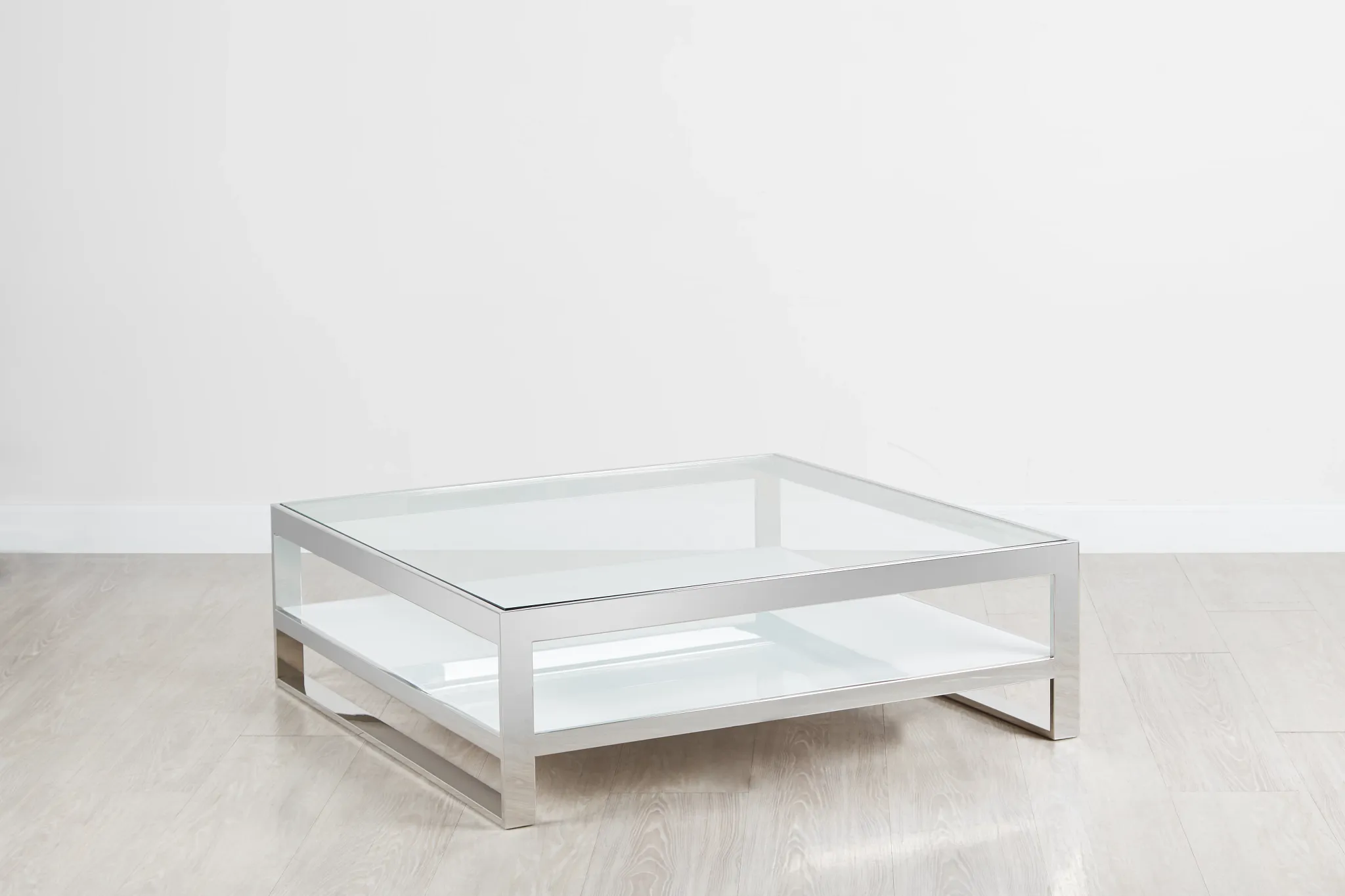 Miami White Glass Square Coffee Table