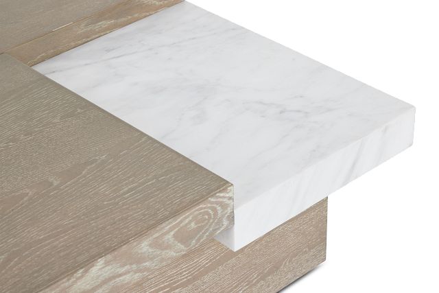 Zephyr Light Tone Stone Square Coffee Table
