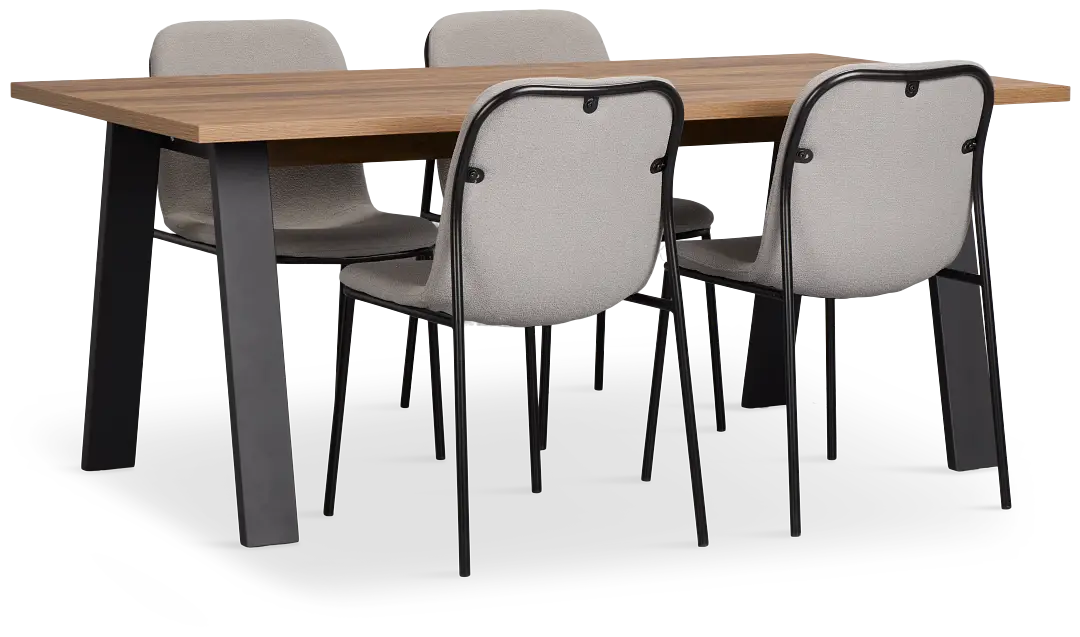 Trento Mid Tone 71" Rectangular Table & 4 Upholstered Chairs Trento Mid Tone 71" Rectangular Table & 4 Upholstered Chairs