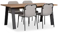 Trento Mid Tone 71" Rectangular Table & 4 Upholstered Chairs