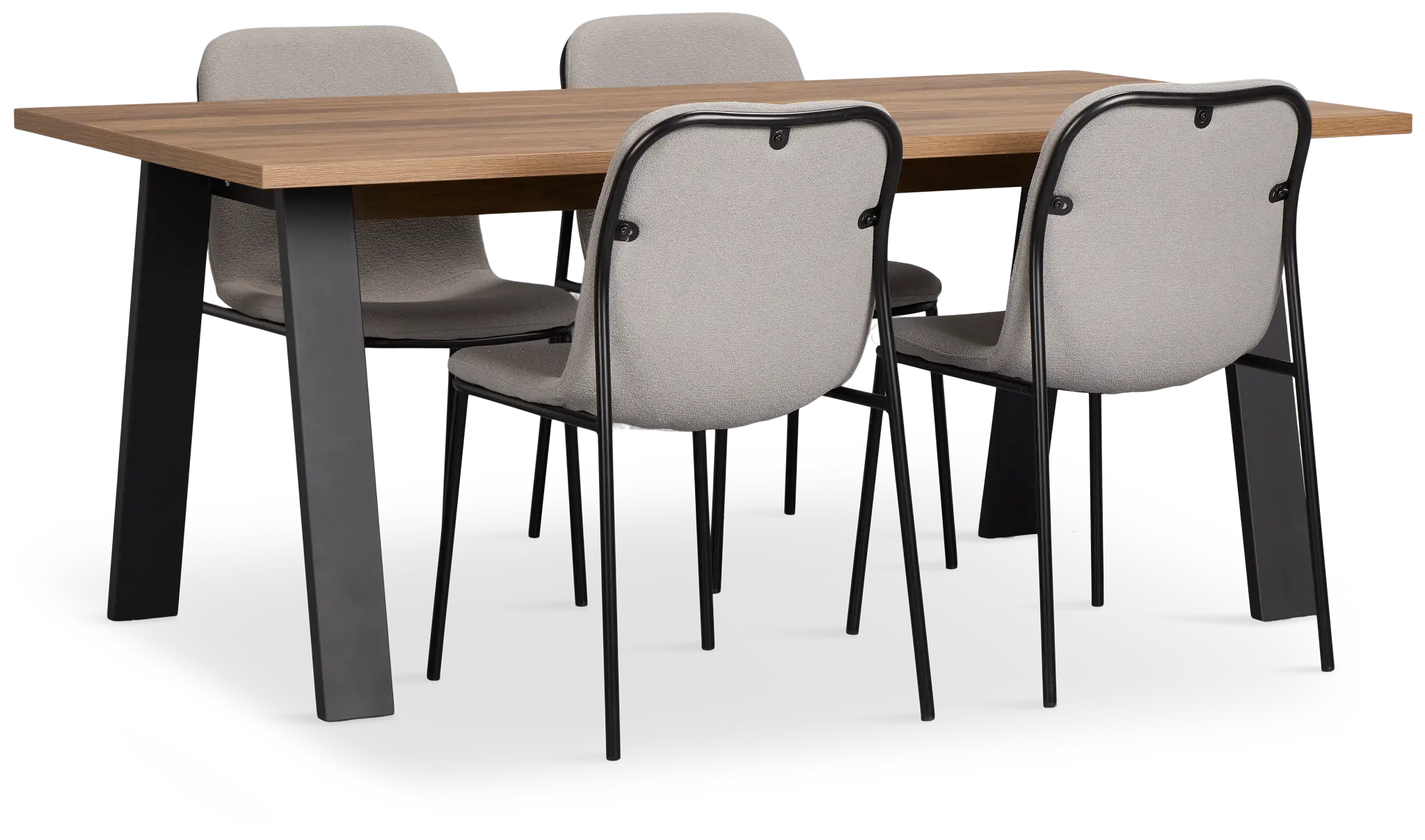 Trento Mid Tone 71" Rectangular Table & 4 Upholstered Chairs Trento Mid Tone 71" Rectangular Table & 4 Upholstered Chairs