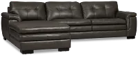 Braden Dark Gray Leather Right Chaise Sectional