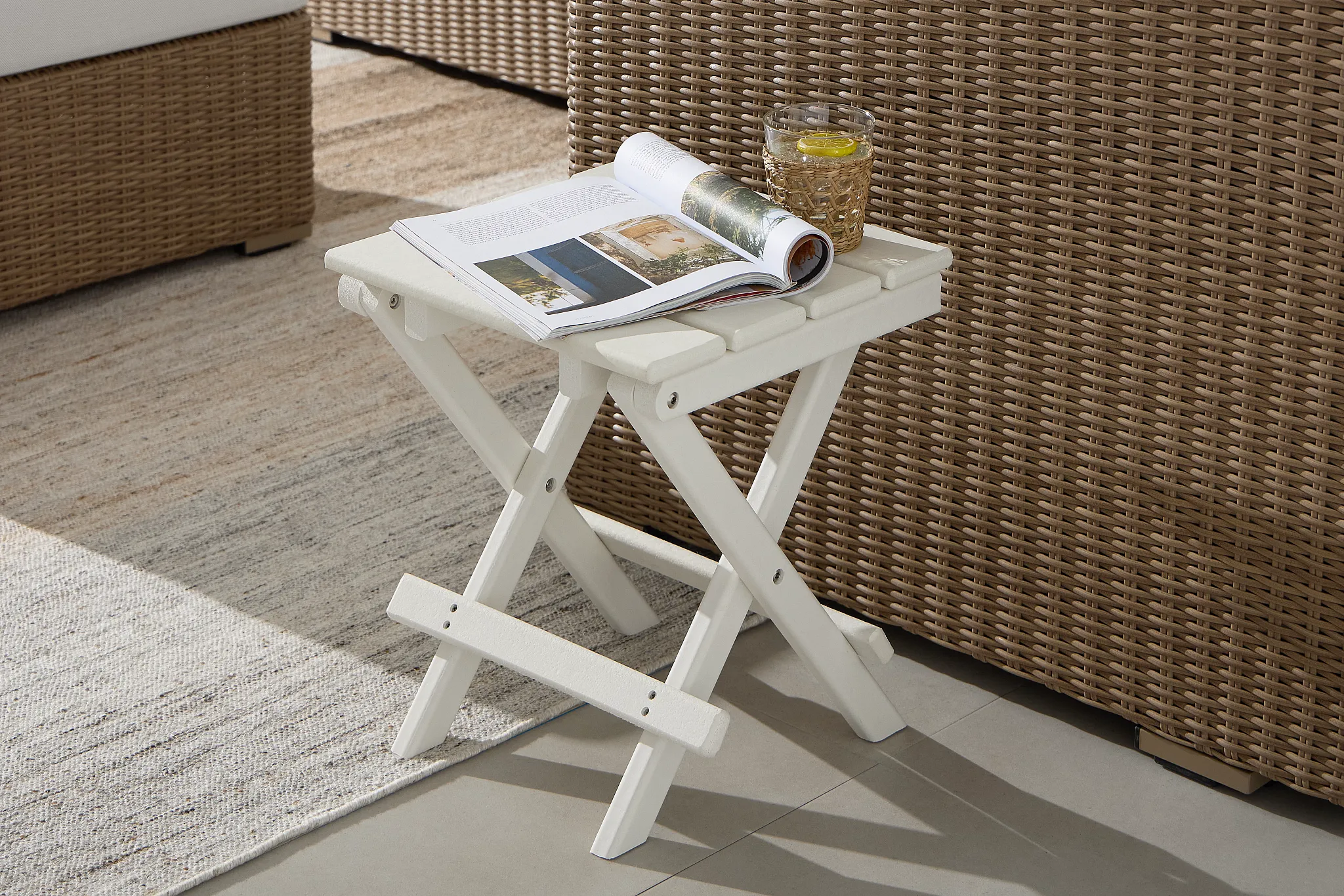 Cancun White End Table