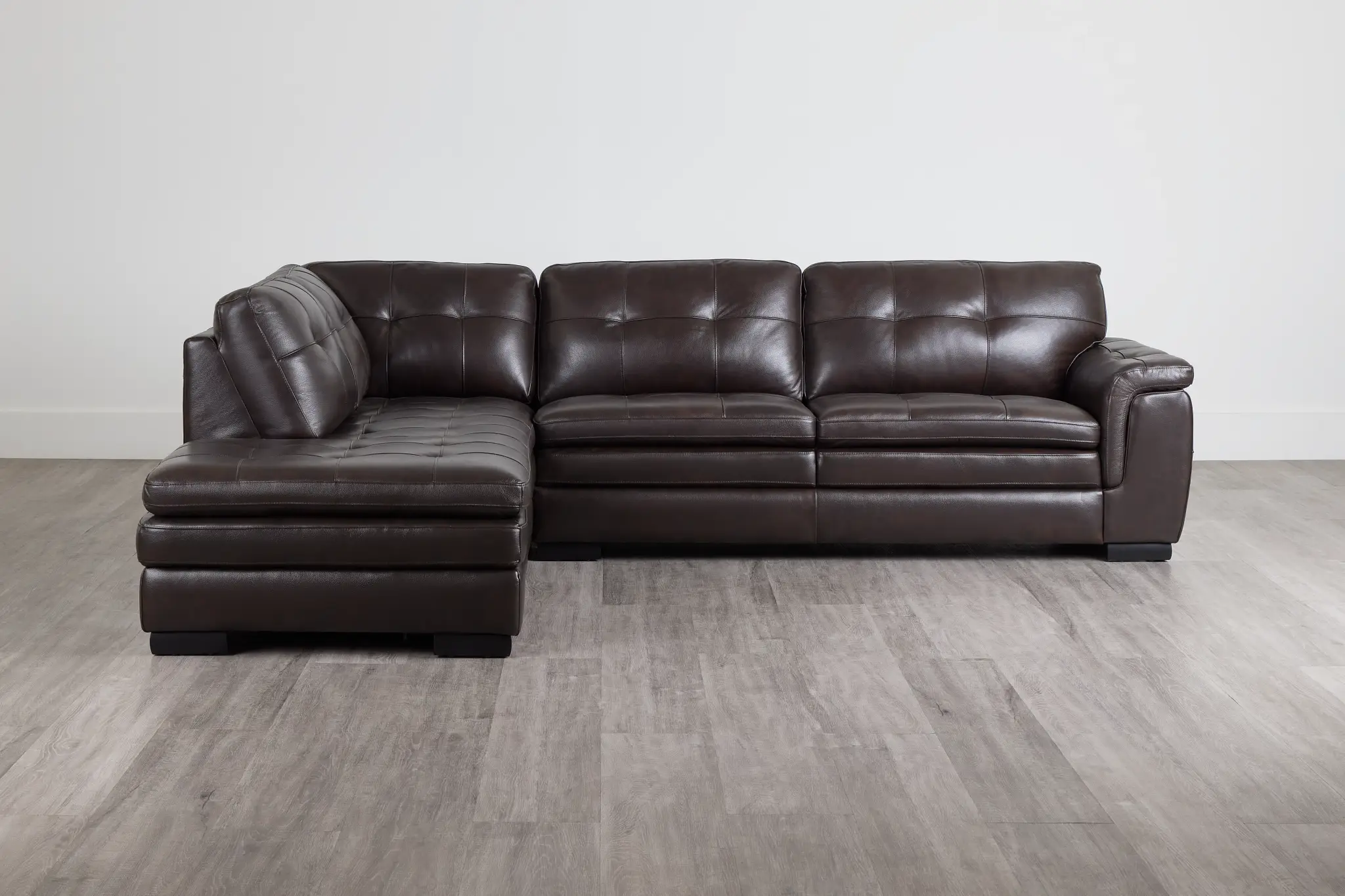 Braden Dark Brown Leather Small Left Bumper Sectional Braden Dark Brown Leather Small Left Bumper Sectional