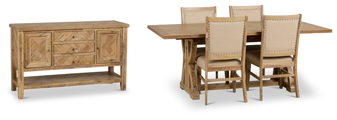 Joplin Light Tone Rect Dining Room