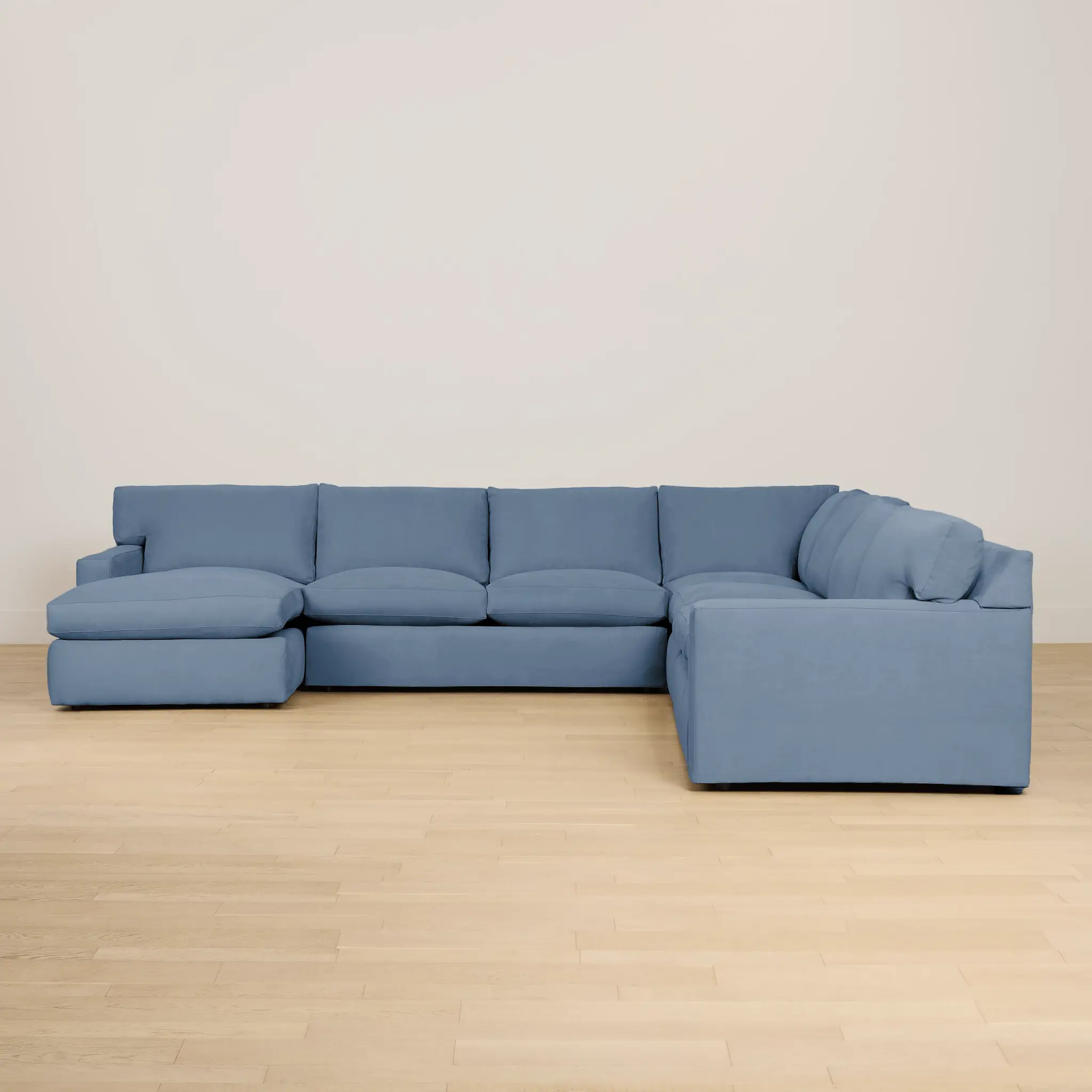 Hudson Blue Fabric Large Left Chaise Sectional Hudson Blue Fabric Large Left Chaise Sectional