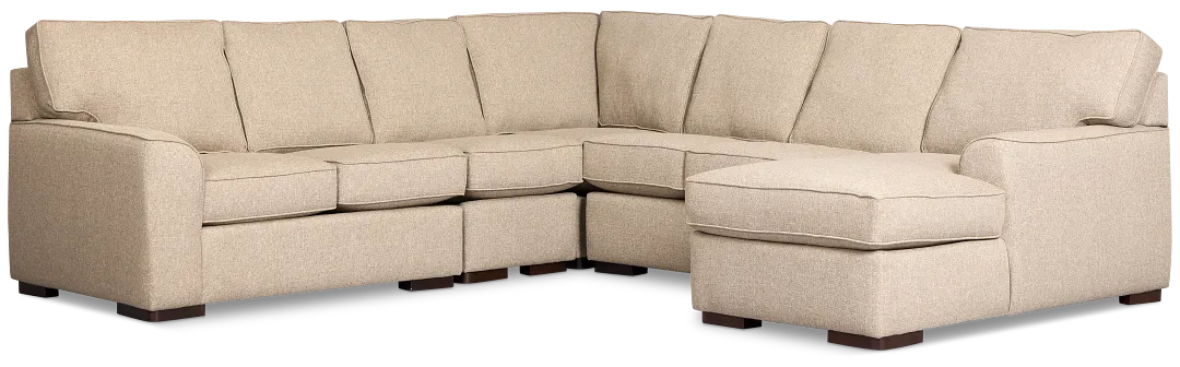 Sinclair Brown Fabric Large Right Chaise Sectional