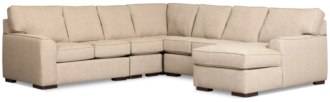 Sinclair Brown Fabric Large Right Chaise Sectional Sinclair Brown Fabric Large Right Chaise Sectional