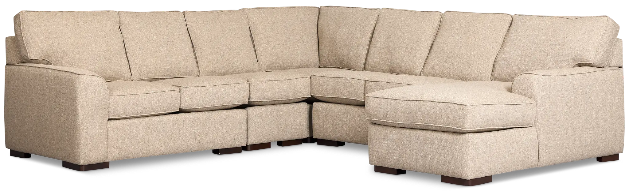 Sinclair Brown Fabric Large Right Chaise Sectional Sinclair Brown Fabric Large Right Chaise Sectional