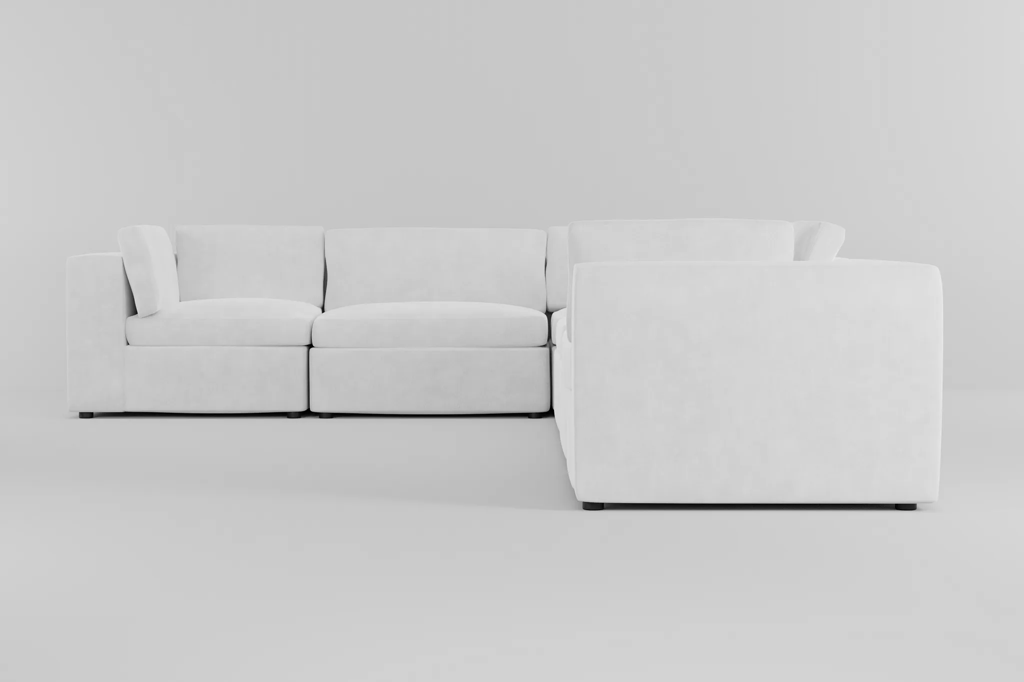 Destin Peyton White Fabric 6-piece Modular Sectional