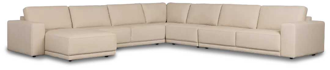 Kellan Ivory Leather Large Left Chaise Sectional Kellan Ivory Leather Large Left Chaise Sectional
