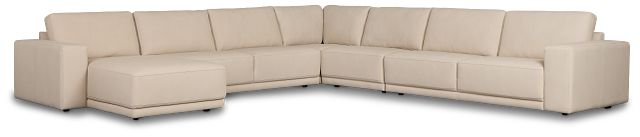 Kellan Ivory Leather Large Left Chaise Sectional
