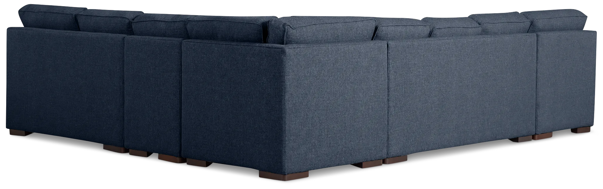 Sinclair Dark Blue Fabric Left Chaise Cooling Memory Foam Sleeper Sectional