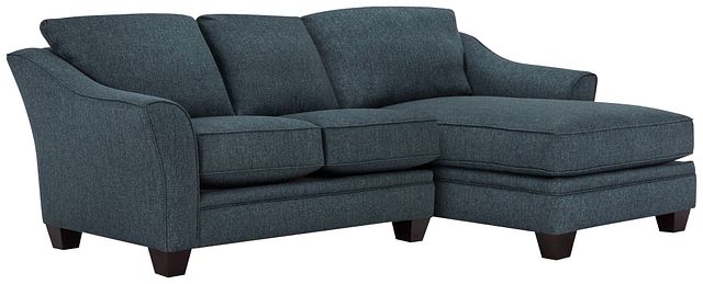 Avery Dark Blue Fabric Right Chaise Sectional (0)