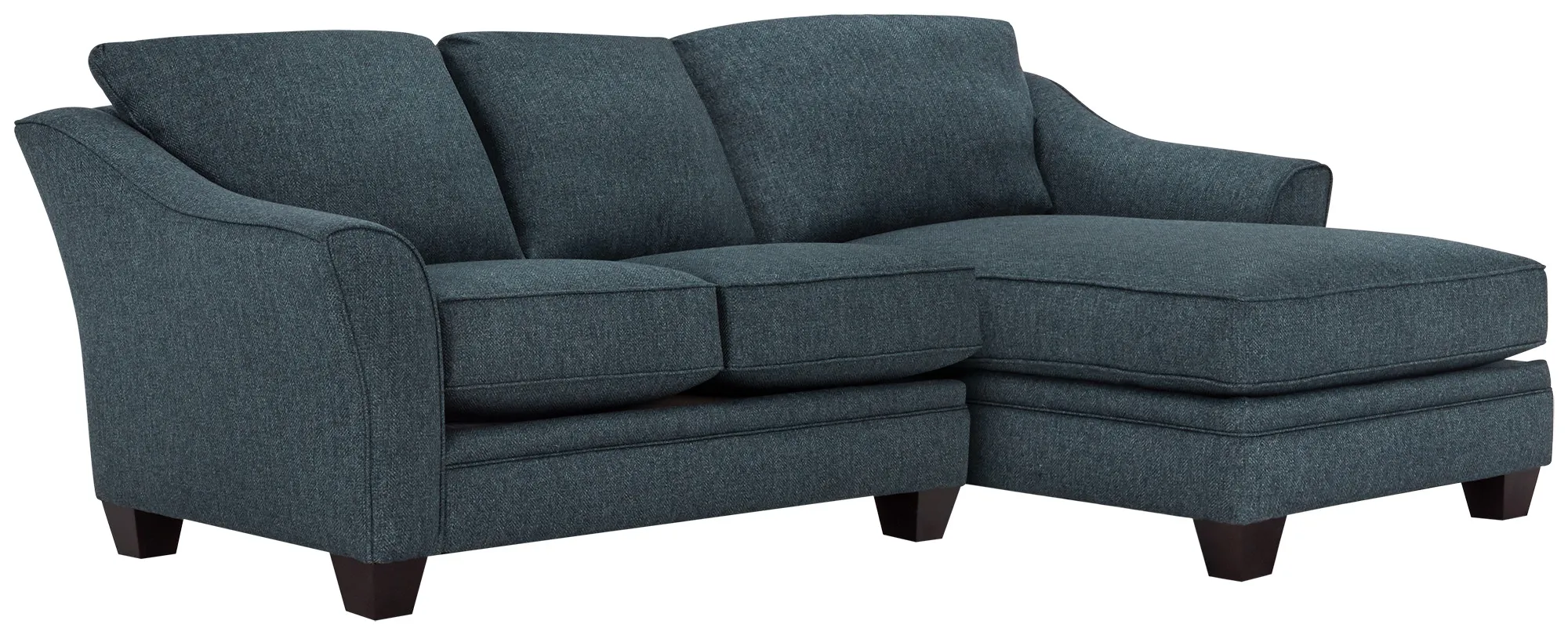 Avery Dark Blue Fabric Right Chaise Sectional