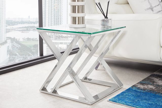 Jada Glass Square End Table