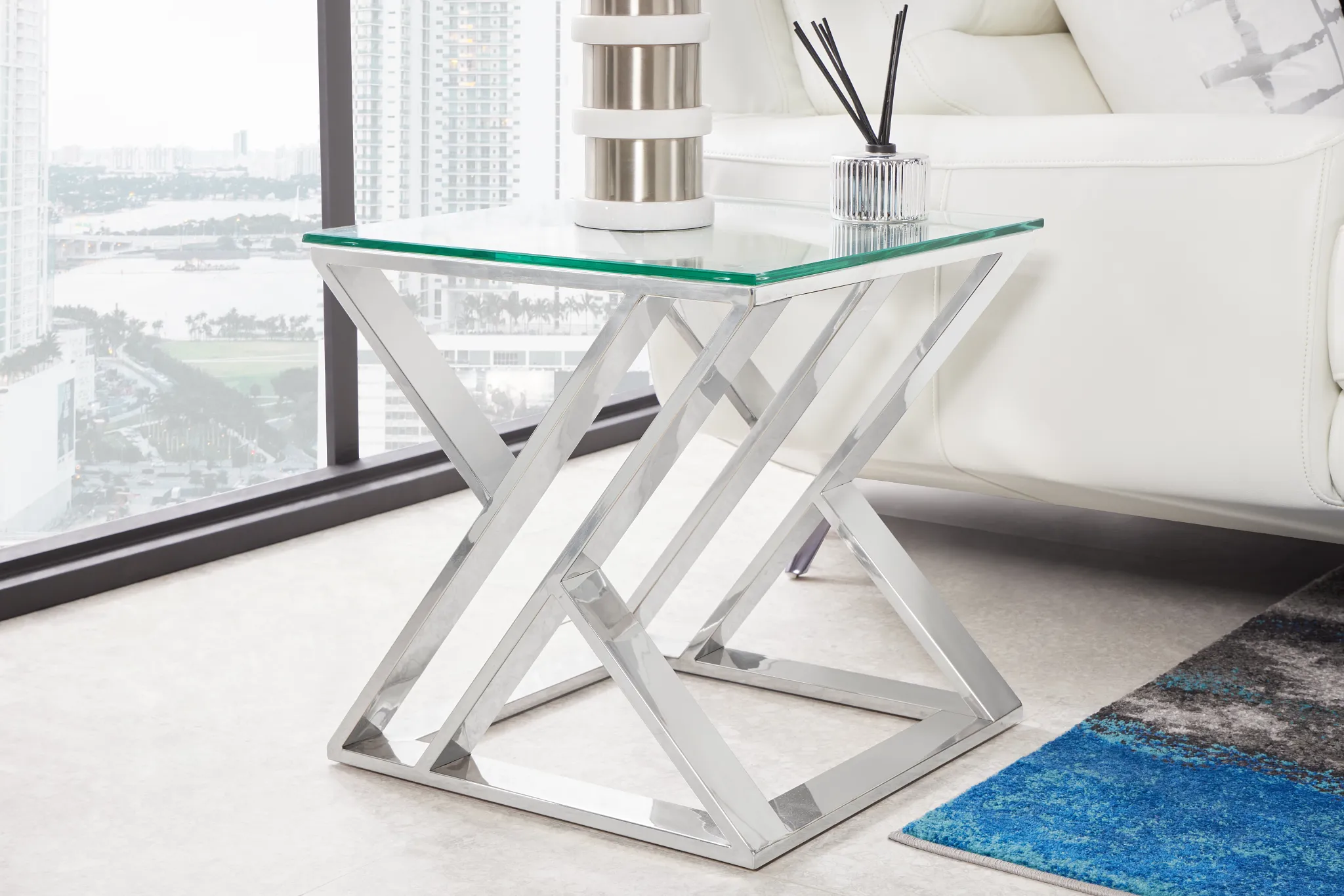 Jada Glass Square End Table