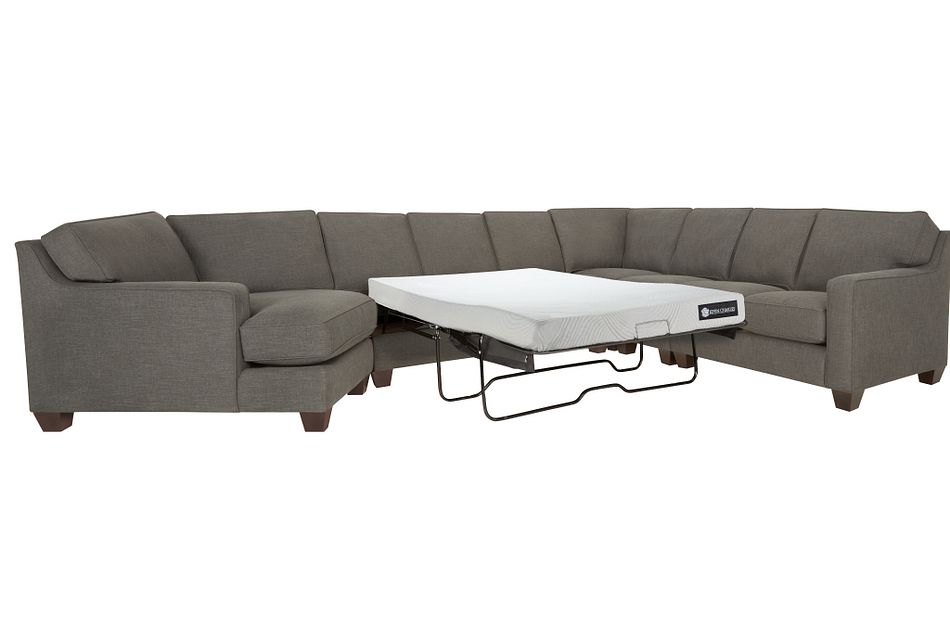 York Dark Gray Cooling Large Left Cuddler Memory Foam Sleeper