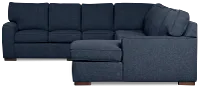 Sinclair Dark Blue Fabric Right Chaise Innerspring Sleeper Sectional