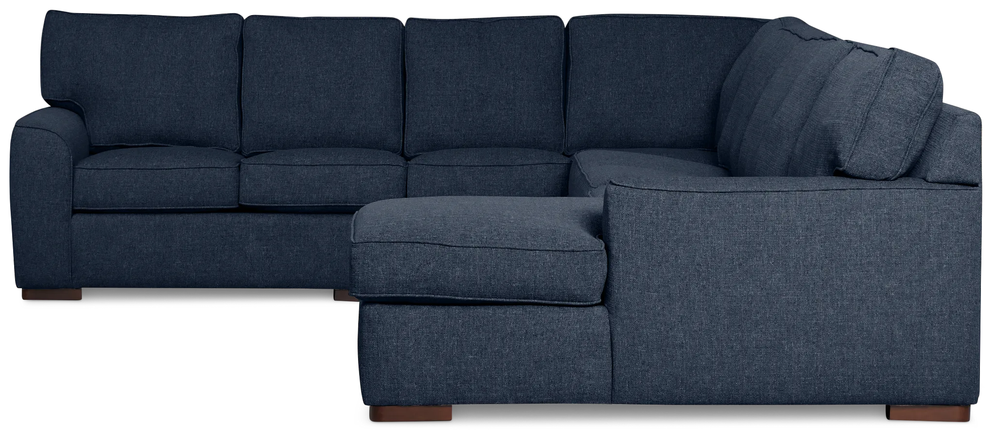 Sinclair Dark Blue Fabric Right Chaise Innerspring Sleeper Sectional