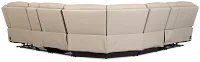 Wilder Taupe Leather Large Tri Power Sectional W/refrigerated Console