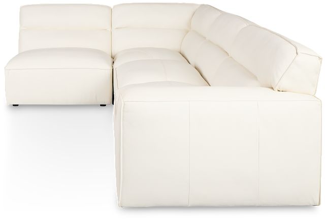 Blanca White Leather 4-piece Modular Sectional