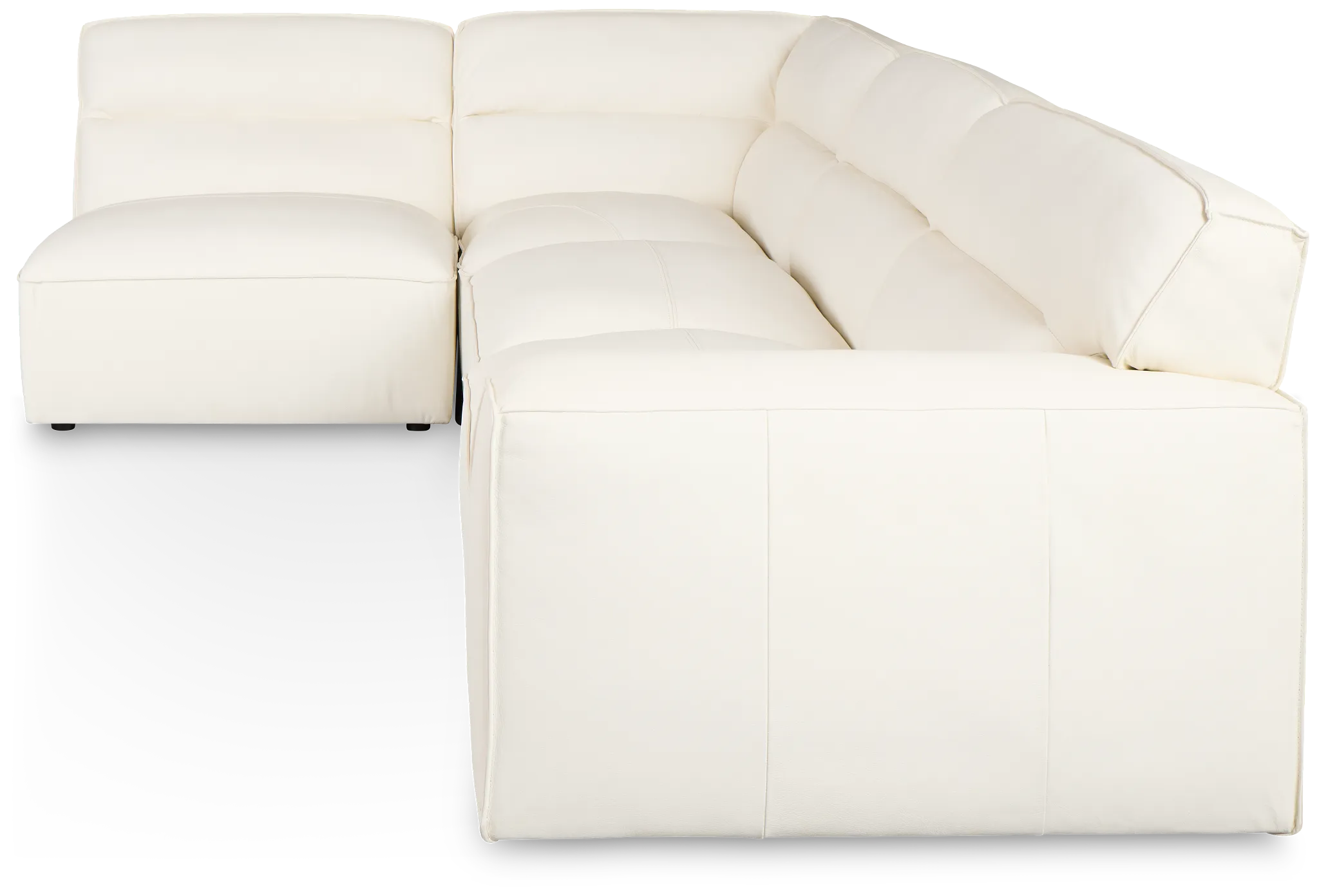 Blanca White Leather 4-piece Modular Sectional