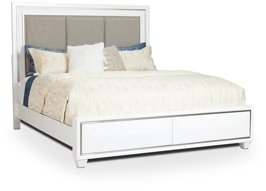 Manhattan White Platform Bed