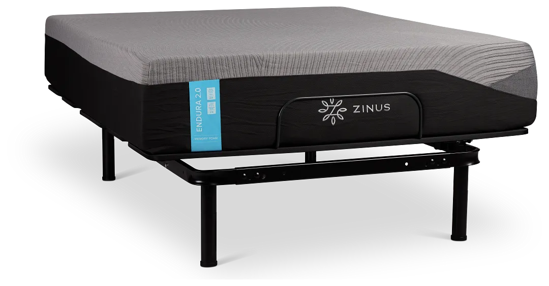 Zinus Endura 2.0 Cush Firm Slat Adjustable Mattress Set