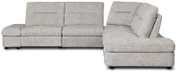 Mila Gray Fabric Small Dual Power Reclining Two-arm Sectional